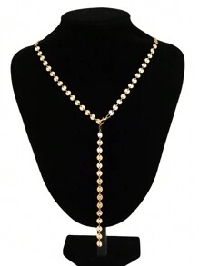 1 件亮片流苏项链，适合女性日常佩戴 - 金色 - 查看 3