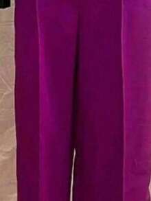 A-Lows A&L Tailoring Fabric Wide-Leg Trousers With Thin Ring And Straight Line 38/46 - Màu Hoa hồng đỏ - Xem 3