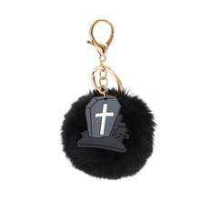 1/3/6 piezas Llavero con pompón de peluche lindo, variedad de estilos adecuados para Navidad, mochila de dibujos animados, regalos de fiesta, regalos festivos - Rojo - Ver 10