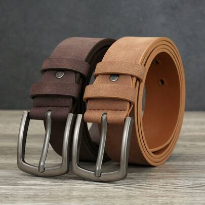 2条PU皮革休闲商务纯色高品质男士皮带，配方形金属扣，复古风格，适合户外、运动、派对、日常搭配，是休闲、商务、男友、丈夫、父亲等男士的最佳礼物之选，适合日常穿着、时尚、青少年、户外、度假、运动、旅行、街头、波西米亚风、复古秋季、万圣节、秋冬季配饰，适合青少年、青年、男士，休闲、户外、运动、度假、毕业礼物、生日礼物、日常穿着、万圣节、休闲、商务、街头、波西米亚风、西部风、户外、送给男士、丈夫、男友、父亲、爸爸、圣诞节的礼物