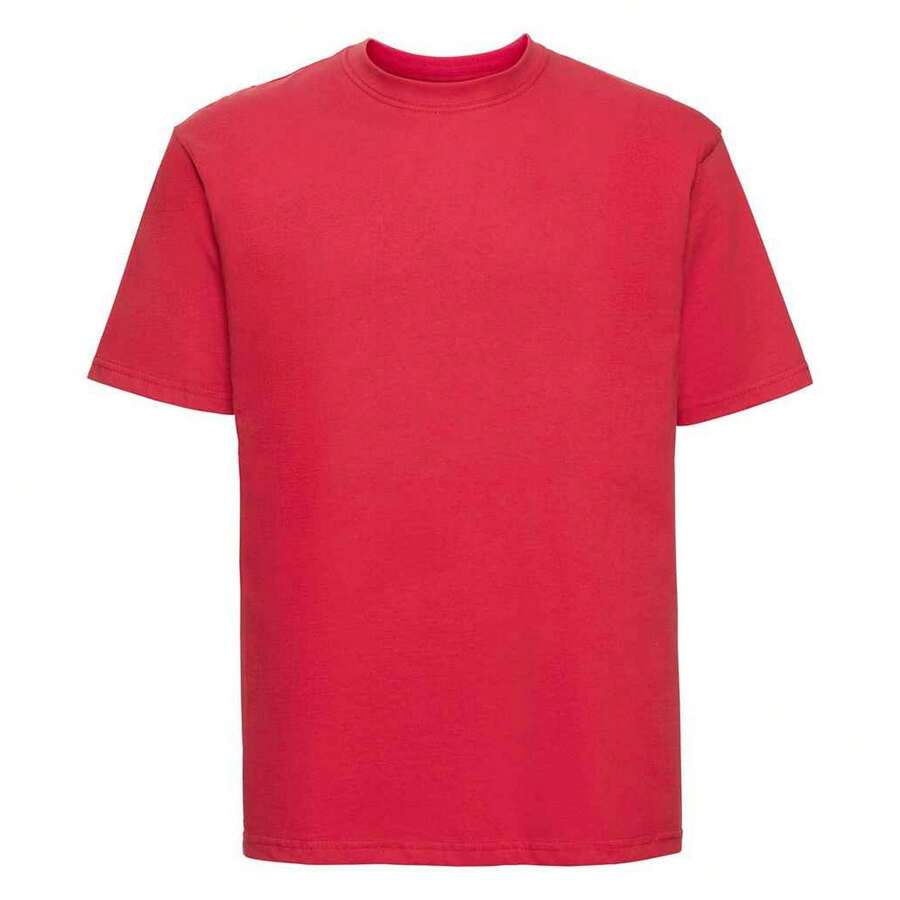 Camiseta clásica de algodón cardado para hombres Russell (rojo brillante) - Rojo - Ver 1