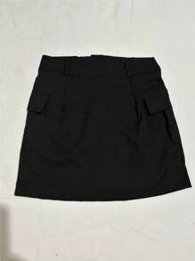 Short Cargo Skirt Lifts Butt With Spandex Summer Fashion Blogger - 黑色 - 查看 2