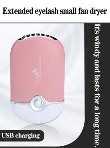 1个USB充电便携式迷你睫毛风扇，无叶手持式睫毛烘干机，迷你手持式风扇空调吹风机，适用于睫毛嫁接/美甲，速干凝胶/胶水美甲睫毛嫁接套装，室内/户外旅行/居家/办公（粉色） - 粉色 - 查看 5