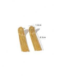 2pcs Elegant Chain Tassel Long Earrings, Suitable For Women's Dates, Parties, Mother's Day Gifts - Yellow Gold - View 11