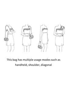 这款多色花卉斜挎包时尚独特，配有复古链条肩带，迷你盒形设计，适合派对女孩、新娘、大学生、年轻职业女性和上班族。可用于派对、舞会、婚礼等各种场合，与舞蹈配饰完美搭配，精致的花卉图案尽显女性魅力。粉色 - 珊瑚粉 - 查看 10