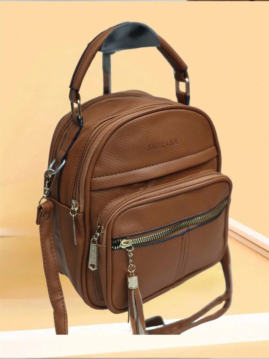 Women Fashion Backpacks - màu nâu - Xem 1