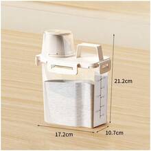 1 pieza Recipiente de almacenamiento de alimentos hermético con tapa, canister sellado a prueba de fugas para granos, frutos secos, harina y arroz, organizador de cocina y almacenamiento de despensa, accesorio de cocina - Multicolor - Ver 7