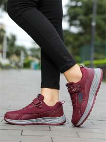 Damskie buty do chodzenia z siateczki ze skóry premium w średnim wieku, lekkie, miękkie, amortyzujące, antypoślizgowe, wygodne wsuwanie, dwukolorowe