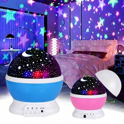 1pc LED Galaxy Lamp, Multi-Color Changing Lights, Portable With USB Cable, 360° Rotating Moon & Star Projector Desk Lamp, For Bedroom, Party Decor, Girls Birthday Gift