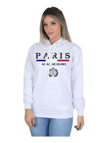 Women's Casual Sweatshirt Blouse Paris 40 Rue De Sevres - 白色 - 查看 1