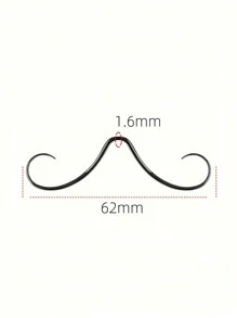 14G 胡须鼻中隔首饰 - 非常适合圣诞节、万圣节、趣味首饰 316 不锈钢身体首饰，适合男女佩戴 - 黑色 - 查看 3