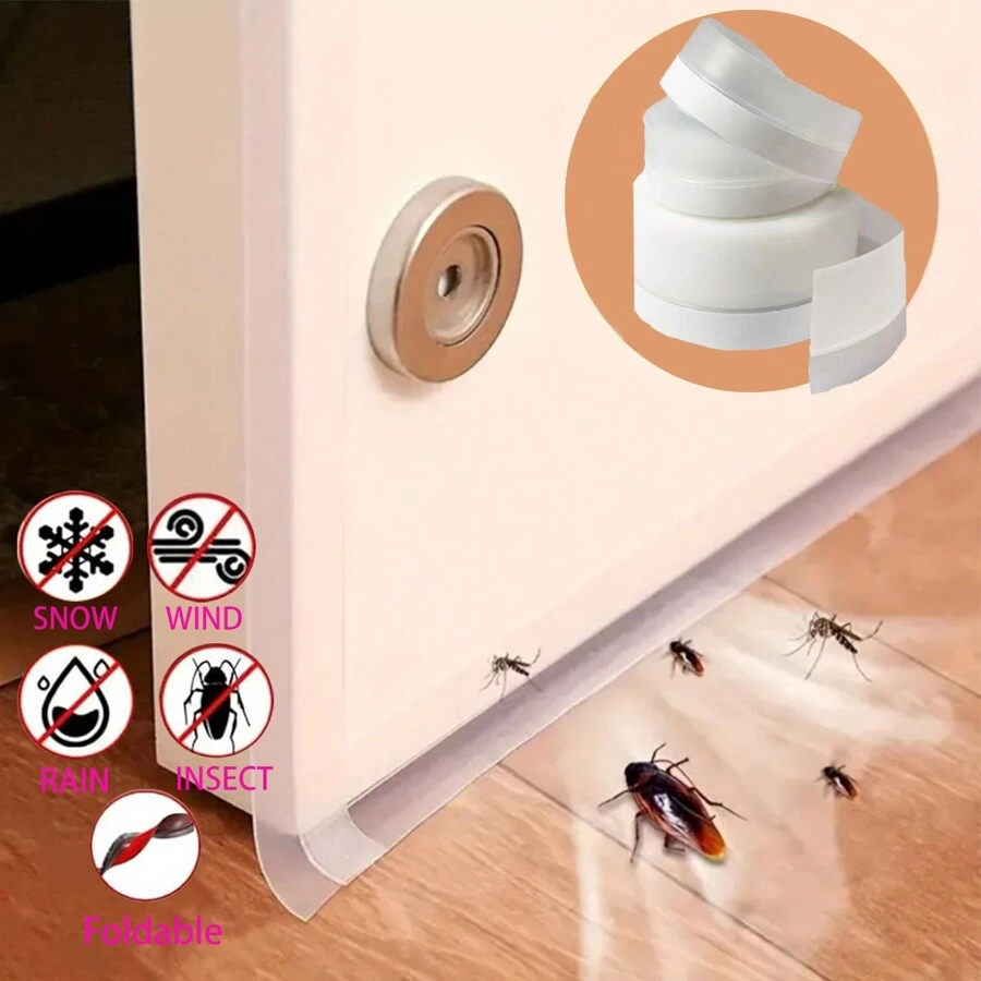 Tira de sellado de puerta, cinta de sellado de silicona para sellar ventanas contra el clima, sello alrededor de duchas, resistente y flexible, detiene las corrientes de aire