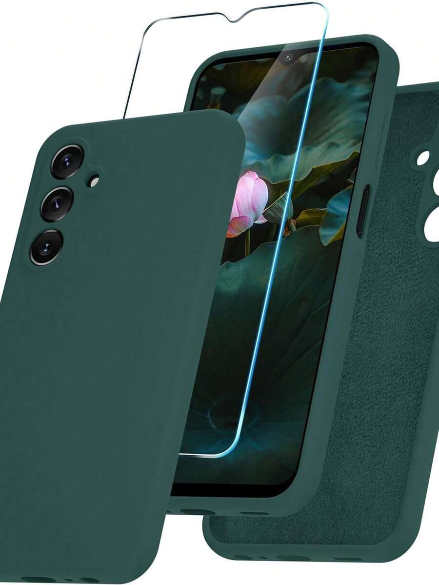 2 In 1 Kit Silicone Case + 3D Glass Film For Xaiomi MI 12 LITE - 墨綠色 - 查看 1