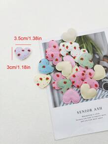 60pcs Multi-Design Heart Shaped Embossed DIY Hair Accessories Materials