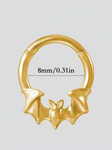 1 pieza Pendiente de cartílago, hélix, oreja tragus, nariz de acero inoxidable con diseño de araña, murciélago, serpiente, estrella