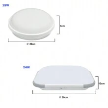 Froadp 15W/24W Waterproof LED Ceiling Light IP44 For Hallway, Staircase, Porch, Garage, Carport, Balcony, Storage Room, Cellar - Warm White - View 6