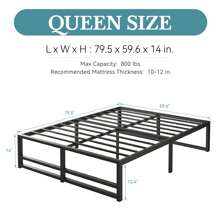 HOOMIC Twin/Full/Queen/King Metal Bed Frame, Stable Mattress Foundation, Reinforced Structure, Headboard Compatible, No Box Spring Needed, Easy Assembly * Bed Frame Queen Queen Bed Frame Bed Frame Full Full Size Bed Frame King Size Bed Frame Twin Bed Frame Room Decor Home Decor Christmas Decor Bedroom Decor Valentine Day Decor Storage Living Room Decor Furniture House Decor - màu đen - Xem 9