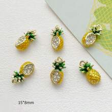 5/Pcs Random Mixed Color Alloy 3D Fruit Pendant DIY For Earrings, Bracelets, Keychains, Bag Charms, Pendant Accessories - Multicolor - View 43