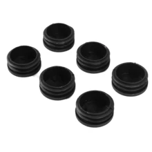 6Pcs Plastic Blanking End Cap Pipe Tube Insert Plug Cover 40mm Black - Multicolor - View 1