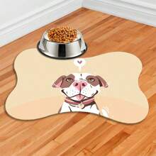 Non-Slip Pet Feeder Mat - Bone - 43x31 - PITBULL ILUSTRATION - Đen và trắng - Xem 1