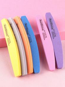 5pcs Double-Sided Nail Files With Flexible Foam Blocks And Half-Moon Shaped Buffing Blocks Manicure Tool Set - Multicolor - View 4