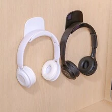 4 件装易于安装的免钻孔壁挂式耳机支架 - 防水塑料耳机收纳挂钩，非常适合卧室、浴室、办公室和宿舍收纳 - 彩色 - 查看 4