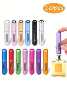 10 个可再填充喷雾瓶，便携式旅行装空雾化器容器，迷你喷雾器，防漏，大容量，适用于液体，家庭，卧室，浴室，旅行，婚礼，派对，生日，礼物香水喷雾瓶旅行瓶 - 彩色 - 查看 1
