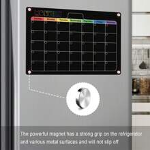 Hivillexun 3-Pack Acrylic Magnetic Dry Erase Boards Set - Stay Organized On Your Refrigerator, Wall, And Fridge With Monthly, Weekly, And Daily Notepads With 6 Markers - màu đen - Xem 3