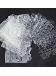 360片（15张）/600片（25张）/840片（35张）/1080片（45张）/1320片（55张）/1560片（65张）双面凝胶美甲贴纸，适用于按压式美甲贴，果冻双面美甲贴纸，粘性贴纸，美甲凝胶贴纸，美甲贴纸，DIY美甲贴纸