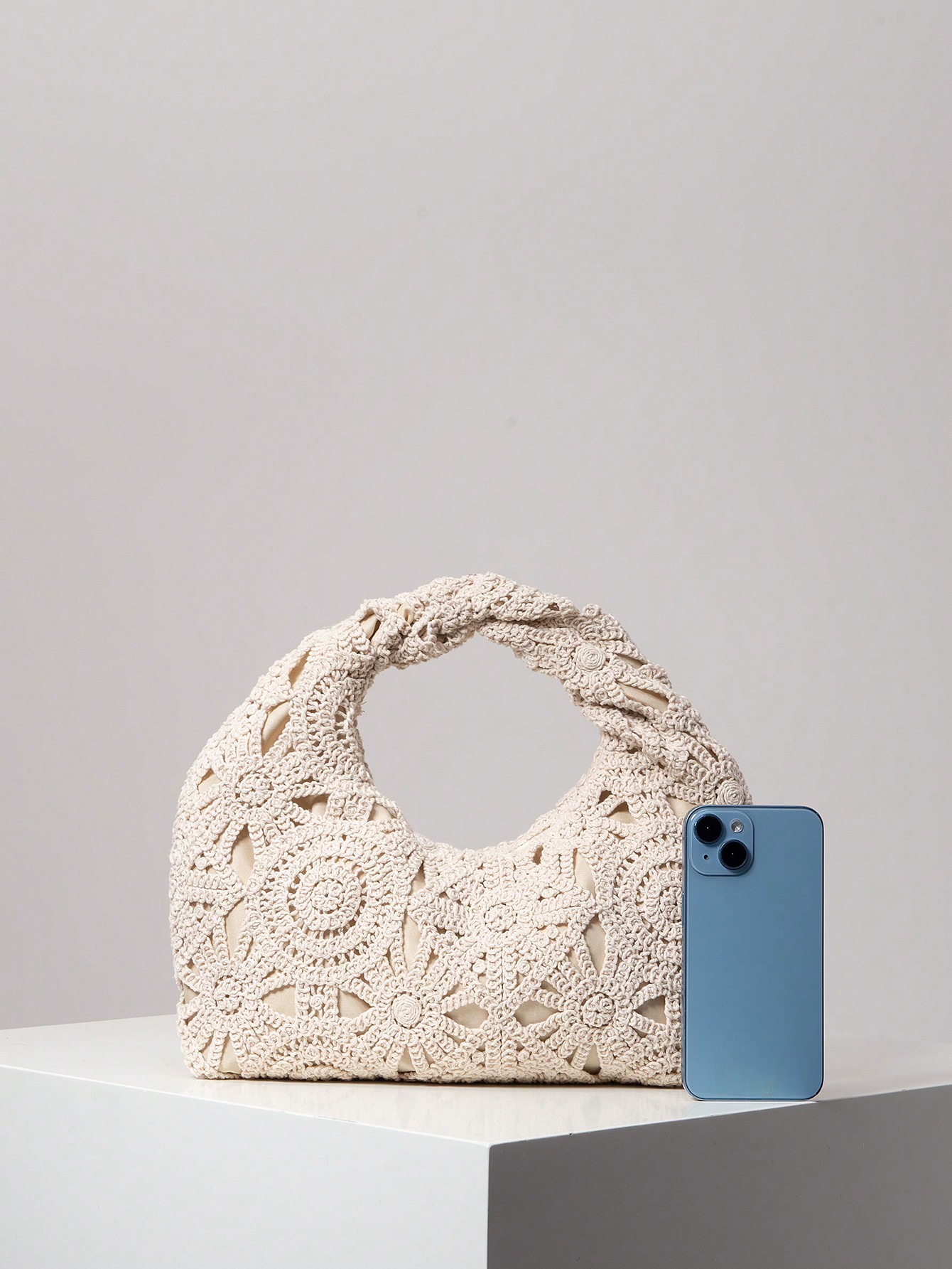 حقيبة مضفرة بنقوش زهرية مجوفة، حقيبة شاطئ بوهيمية،...