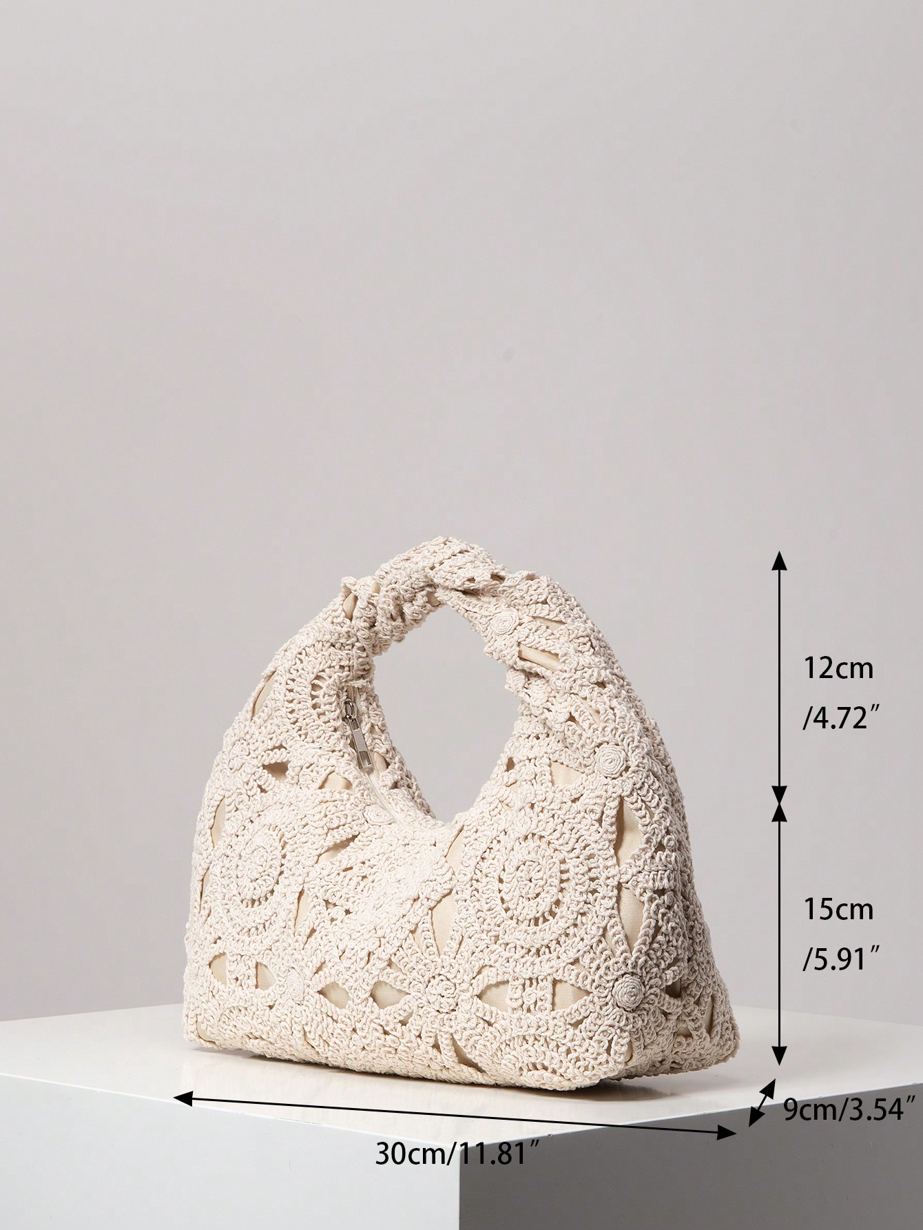 حقيبة مضفرة بنقوش زهرية مجوفة، حقيبة شاطئ بوهيمية،...