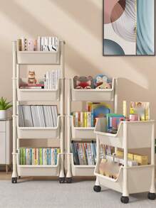 1 件 3/4/5 层家用多功能厨房收纳架带万向轮，独立式零食和玩具收纳架家居浴室装饰浴室收纳秋季装饰浴室配件家具 - 彩色 - 查看 4