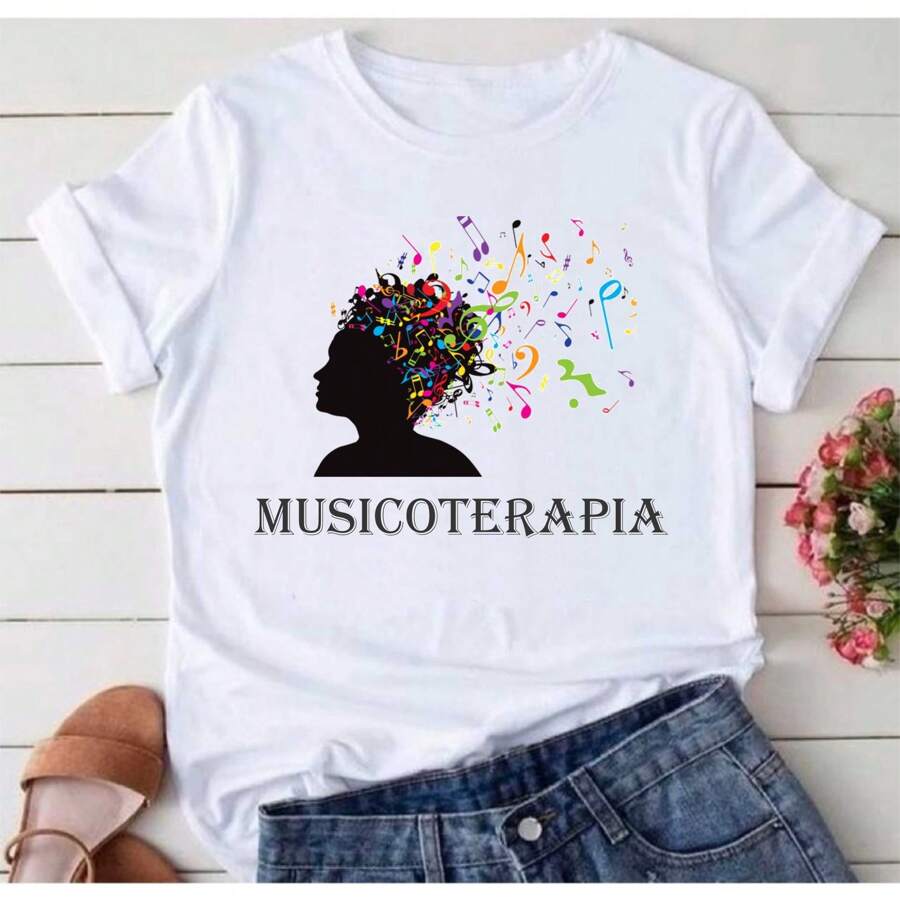 Music Therapy Shirt T-Shirt Blouse SB262 - 白色 - 查看 1