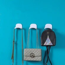 4 件装易于安装的免钻孔壁挂式耳机支架 - 防水塑料耳机收纳挂钩，非常适合卧室、浴室、办公室和宿舍收纳 - 彩色 - 查看 7