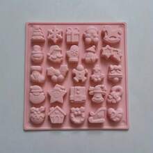 25连圣诞巧克力饼干硅胶模具糖果布丁甜品模具蛋糕烘焙用具圣诞装饰品圣诞装饰圣诞礼物圣诞派对用品 - 彩色 - 查看 3