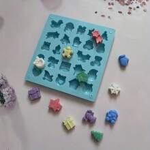 25连圣诞巧克力饼干硅胶模具糖果布丁甜品模具蛋糕烘焙用具圣诞装饰品圣诞装饰圣诞礼物圣诞派对用品 - 彩色 - 查看 2