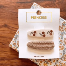 Bộ 12 kẹp tóc hoa thêu vải cho bé gái (không kèm thẻ), kẹp tóc dễ thương để đeo hàng ngày. - Nhiều màu - Xem 2