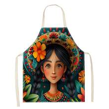 1 chiếc tạp dề vải lanh họa tiết Halloween Giáng sinh "Giáng sinh vui vẻ" cho tiệm làm tóc tại nhà dành cho bé gái tuổi teen, dùng để nấu ăn tại nhà, mặc trong bếp và dành cho những người đam mê nấu ăn - Nhiều màu - Xem 10