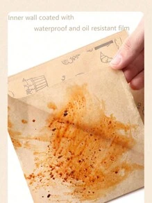 25/50/100pcs Brown Self-Adhesive Sealed Food Storage Bags, Suitable For Sandwiches, Breads, French Fries, Great For Picnics, Parties, School Supplies, Food Bags For Candies, Chocolates, Cookies And More