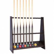 ZhdnBhnos LINSIE Billiard Cue Rack Wooden Pool Stick Stand Cue Holder Billiards Club 10 Holes Pool Stick Holder Floor Standing Golf Clubs Billiard Rods Bracket Shelf The Best Gift/Present For Family&Friends Happy Christmas - Brown - View 2