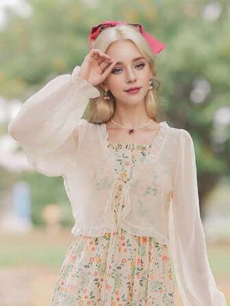 1pc Chiffon Cover Up Shawl Scarf For Women, Lightweight Summer Short Sunscreen Outwear