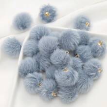 10Pcs 1.5cm Imitation Mink Hair FurPompones Balls 15mm DIY Pom Pom Craft Supplies Earrings Pendant Embellishments Hair Accessories Pompoms Material - Multicolor - View 8