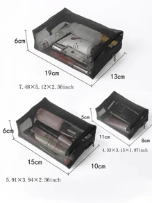 T60 Transparent Cosmetic Bag 3 In 1 Women Travel Function Makeup Case Zipper Organizer Washing Swimwear Multifunctional Female Beige - Màu Hồng Tươi - Xem 5