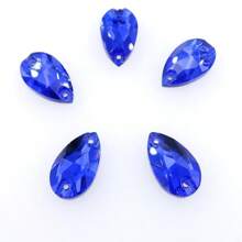 Slim Water Drop Shape Glass Multi Colors Shape Shiny Handmade Sewing Crystal Hand Sewn Rhinestone  Decoration Beads Flat Back With Holes Gems DIY Accessories Sew On Stones Strass For Decorating Clothes, Dress, Bags, Shoes, Brooches, Earrings, Handicrafts - Multicolor - View 36