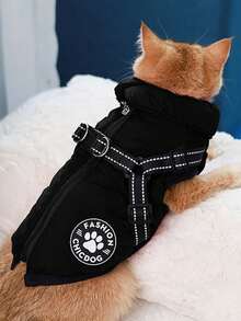 2-In-1 Pet Winter Jacket And Harness Coat, Turtleneck Vest, Thick Autumn/Winter Clothing