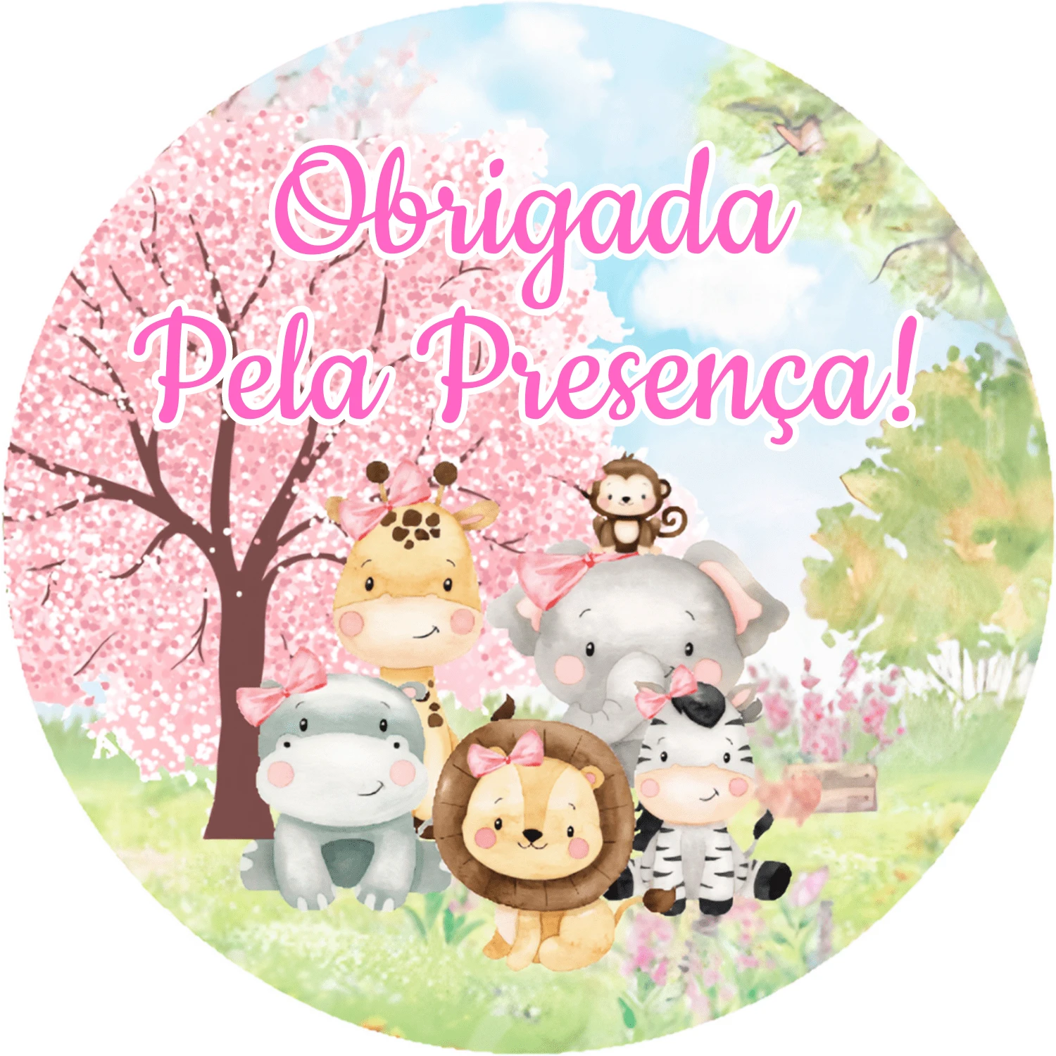 50  Theme Thank You Stickers For Coming - Baby Pink - View 1