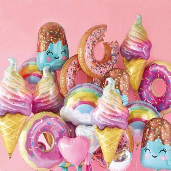 Ice Cream Candy Theme Foil Aluminum Balloon Mini Cute Ice Cream Hawaii Summer Party Decoration Birthday Party Decors Toy,Christmas