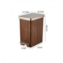 1 pieza Cubo de basura con diseño de grano de madera para uso doméstico, contenedor de basura de alta gama sellado con tapa y diseño de doble apertura para la cocina y el baño, almacenamiento de cocina, organizador de cocina, artículos de almacenamiento, decoración del hogar, regalos de Navidad, regalos para el hogar, decoración de habitaciones