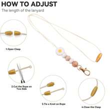 1 PIEZA Cordón para identificación y portallaves con flor para profesor, llavero con colgante de flor bonita DIY para dama, enfermera, empleado, estudiante