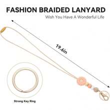 1 PIEZA Cordón para identificación y portallaves con flor para profesor, llavero con colgante de flor bonita DIY para dama, enfermera, empleado, estudiante